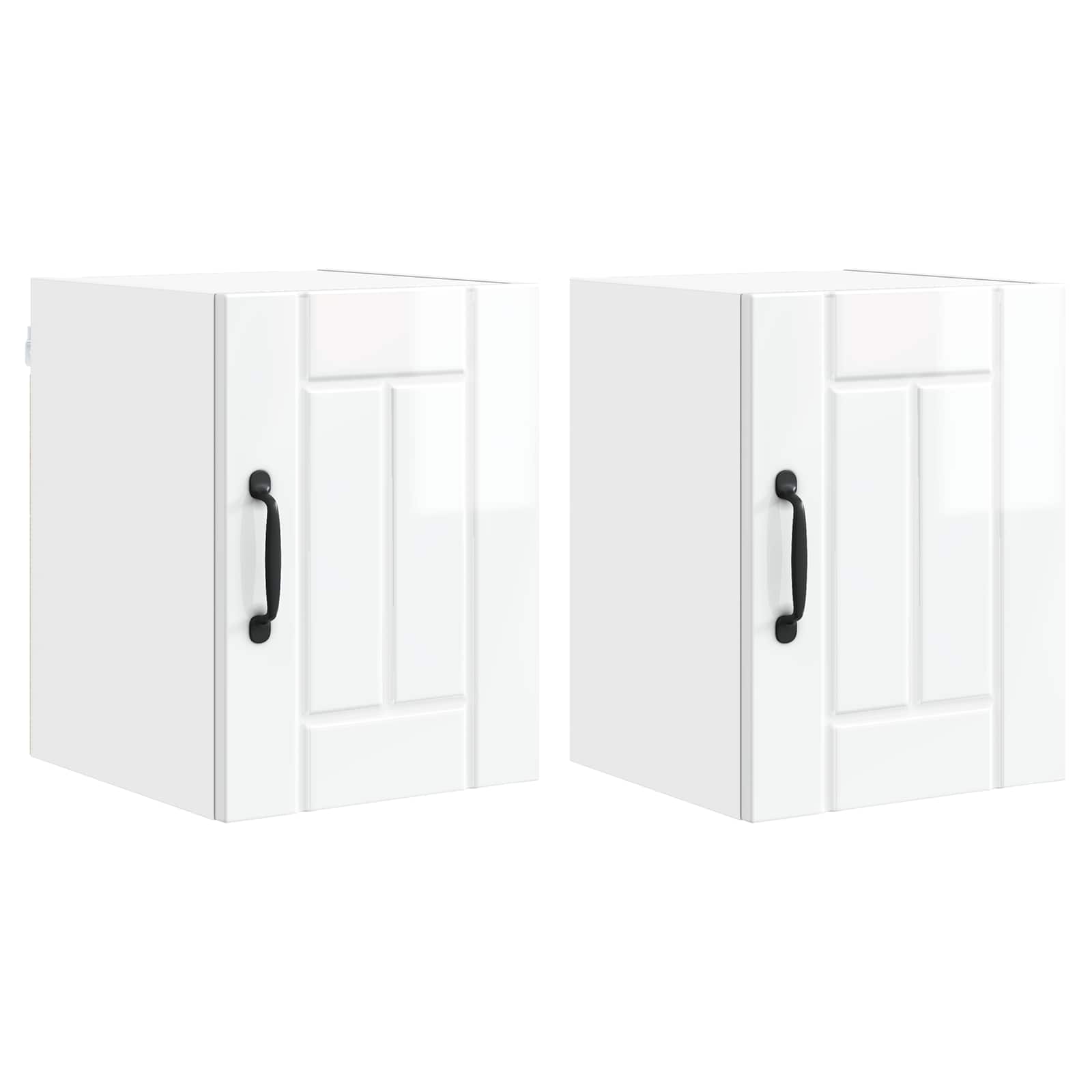 vidaXL Wandschrank LUCCA 2 pcs Hochglanz Weiß 30 x 31 x 40 cm