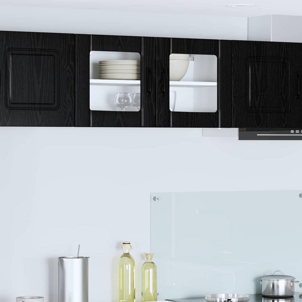 vidaXL Wandglas-Schrank LUCCA Schwarze Eiche 80 x 31 x 40 cm