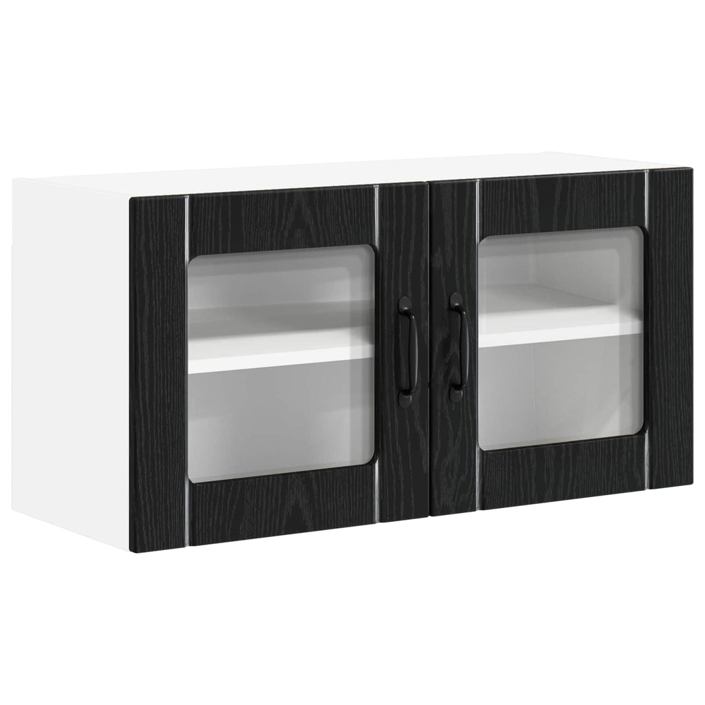 vidaXL Wandglas-Schrank LUCCA Schwarze Eiche 80 x 31 x 40 cm