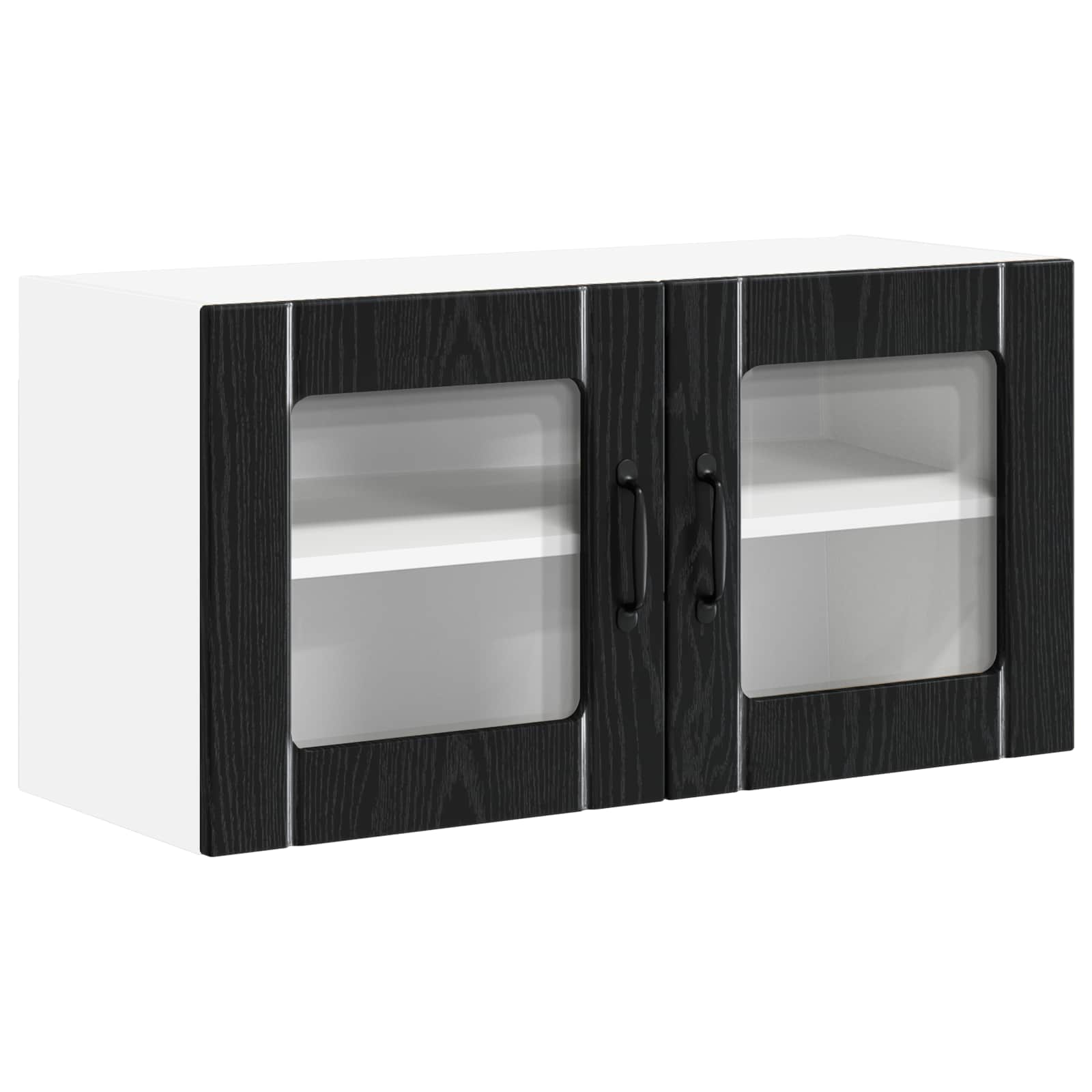 vidaXL Wandglas-Schrank LUCCA Schwarze Eiche 80 x 31 x 40 cm