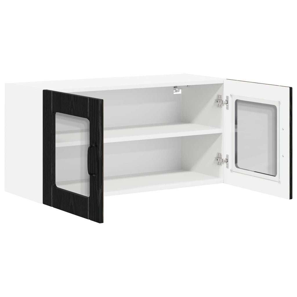 vidaXL Wandglas-Schrank LUCCA Schwarze Eiche 80 x 31 x 40 cm