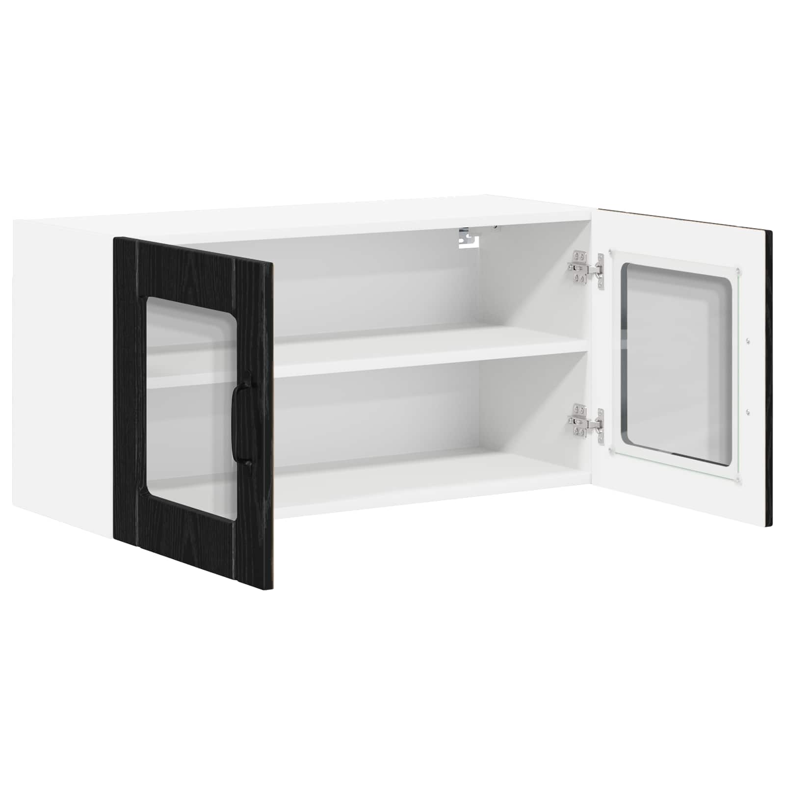 vidaXL Wandglas-Schrank LUCCA Schwarze Eiche 80 x 31 x 40 cm
