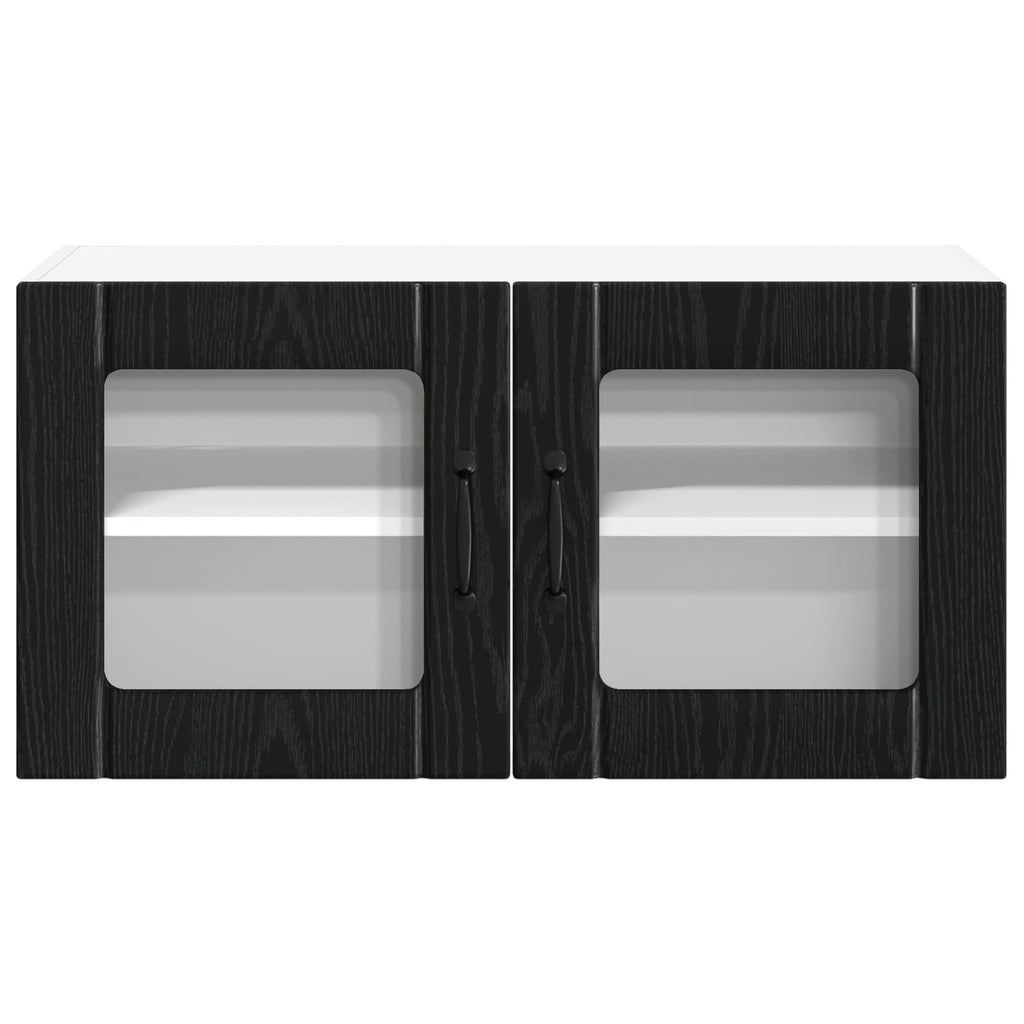 vidaXL Wandglas-Schrank LUCCA Schwarze Eiche 80 x 31 x 40 cm