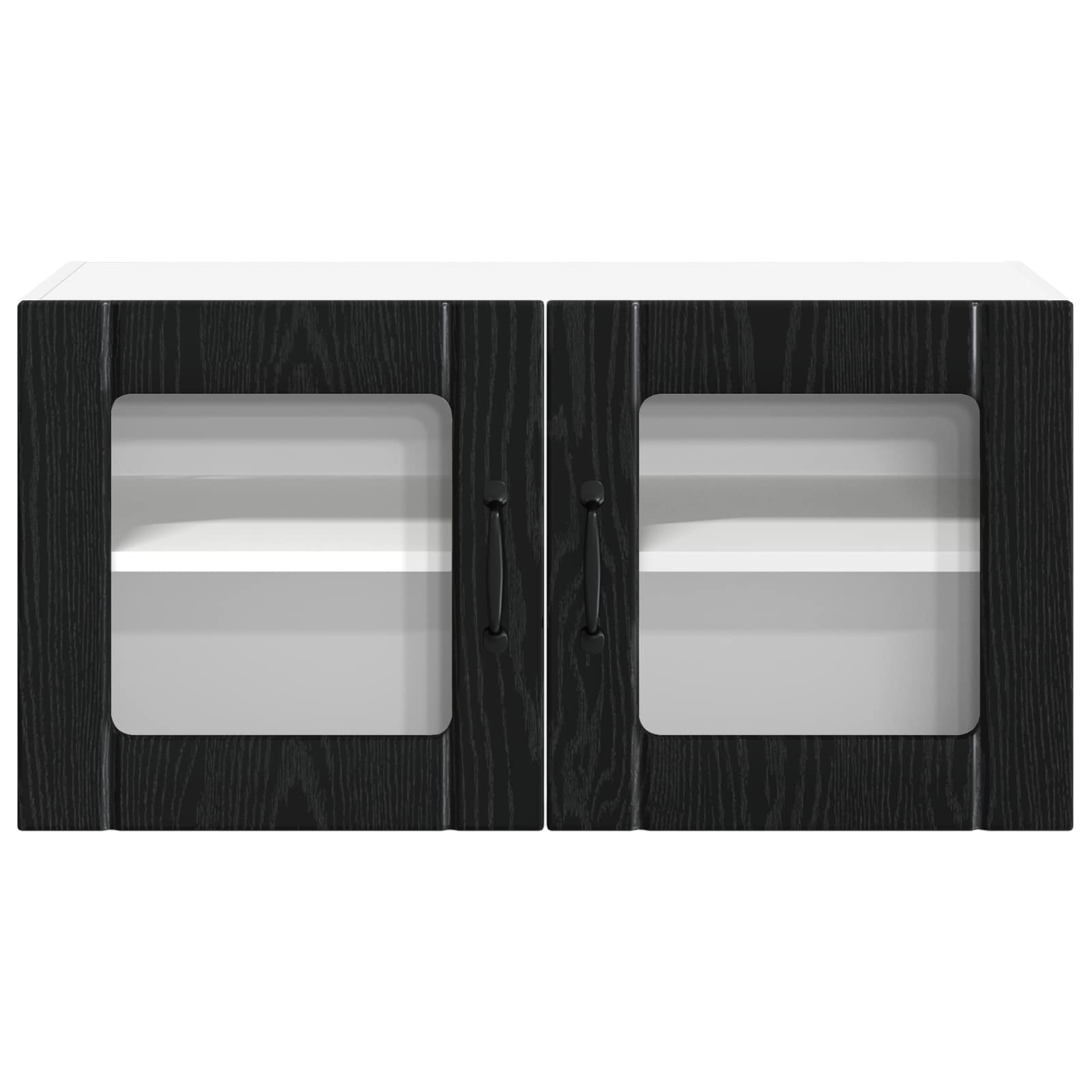 vidaXL Wandglas-Schrank LUCCA Schwarze Eiche 80 x 31 x 40 cm