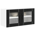 vidaXL Wandglas-Schrank LUCCA Schwarze Eiche 80 x 31 x 40 cm