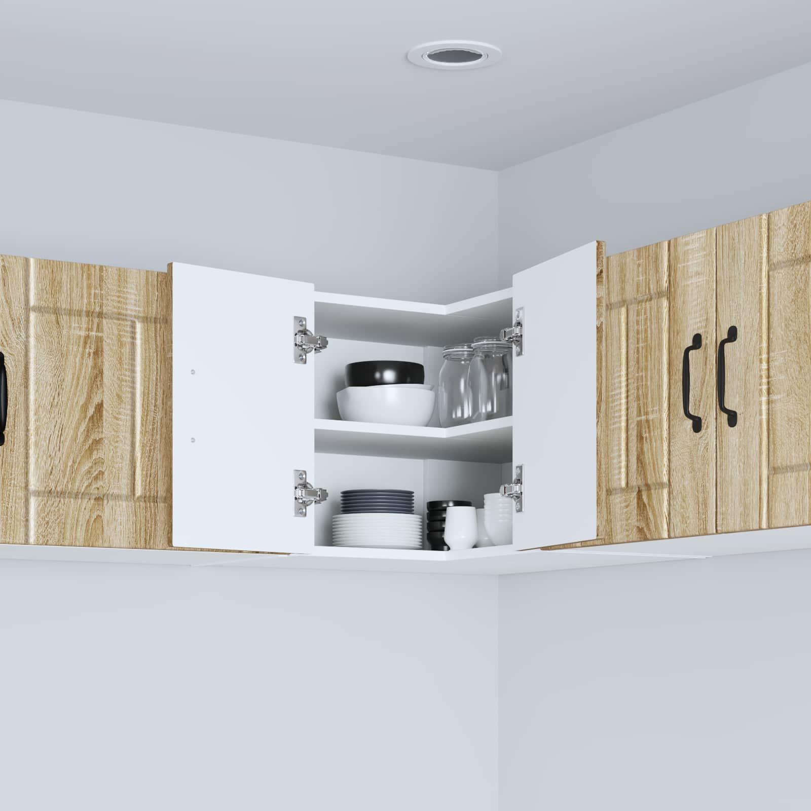 vidaXL Wand-Eckschrank LUCCA Sonoma-Eiche 57 x 57 x 40 cm