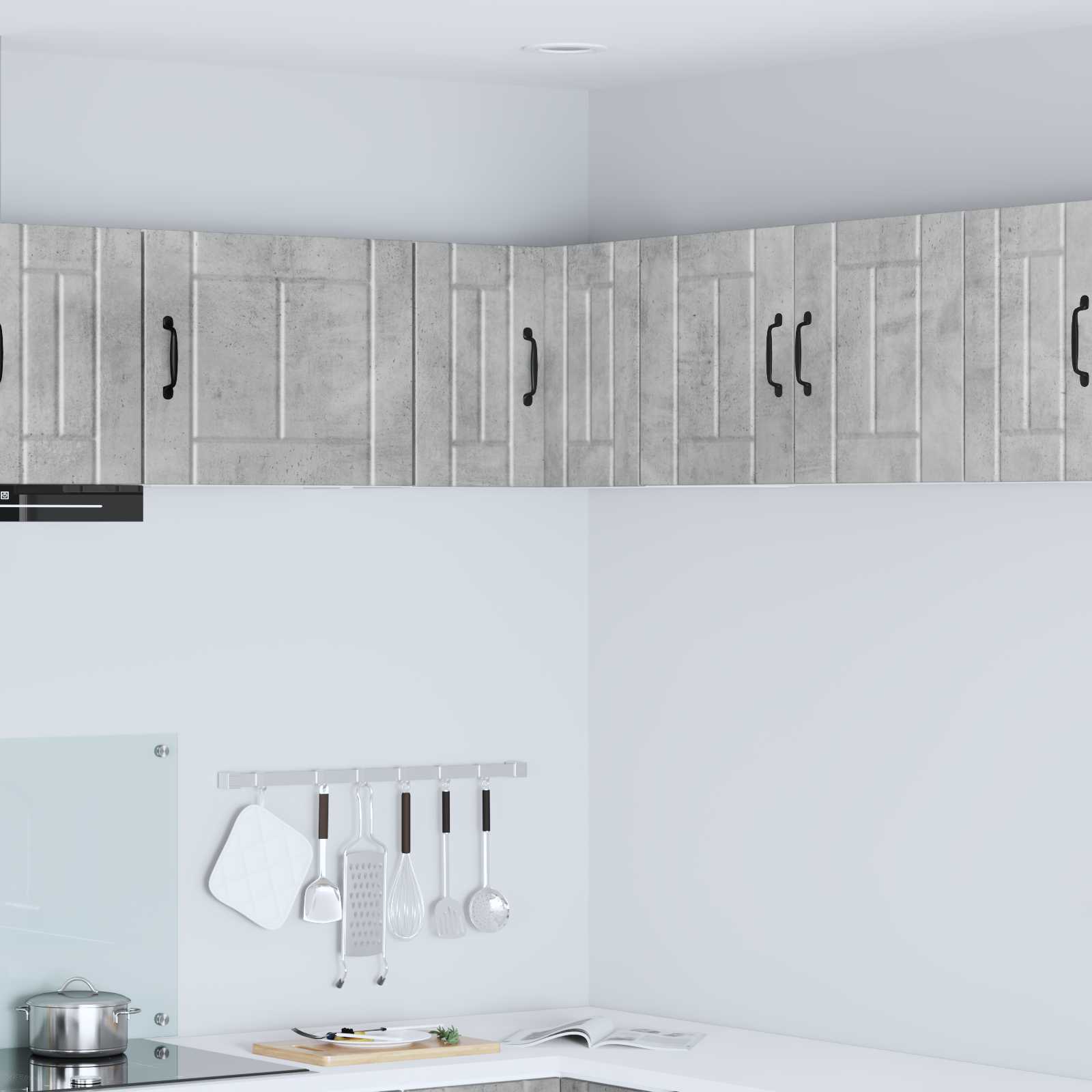 vidaXL Wand-Eckschrank LUCCA Betongrau 57 x 57 x 40 cm Holzwerkstoff