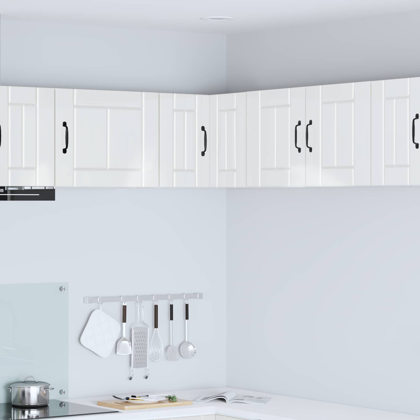vidaXL Wand-Eckschrank LUCCA Hochglanz Weiß 57 x 57 x 40 cm