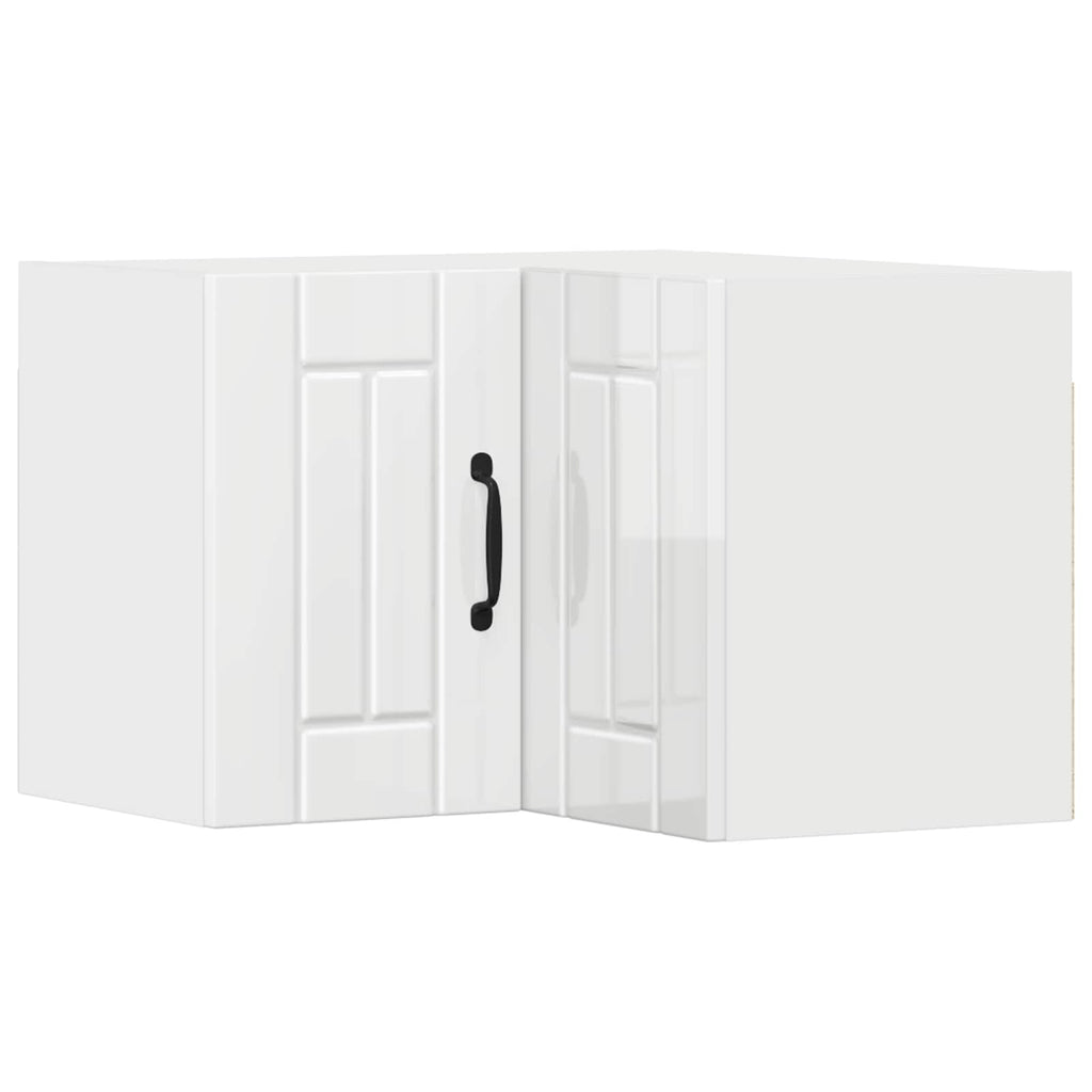 vidaXL Wand-Eckschrank LUCCA Hochglanz Weiß 57 x 57 x 40 cm
