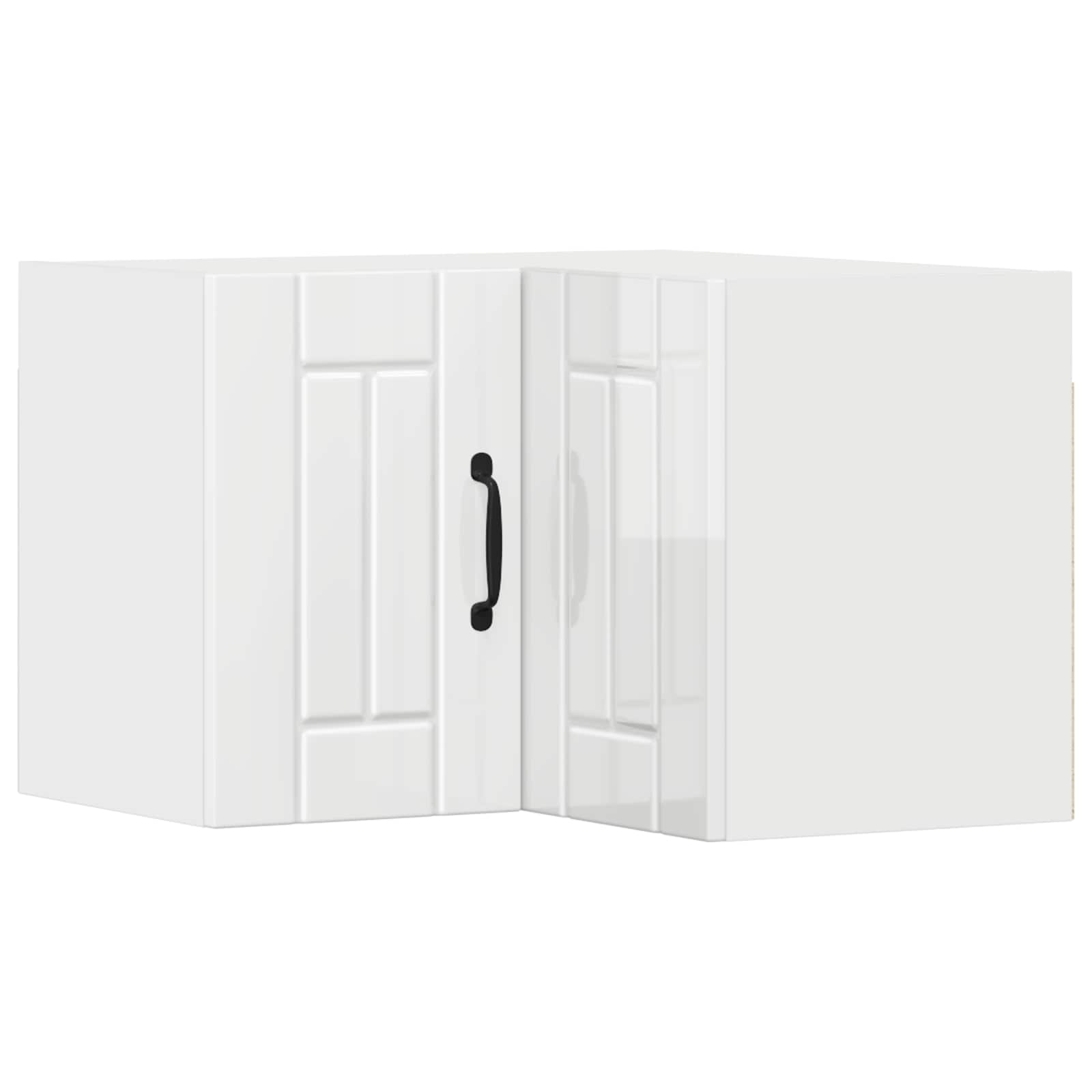 vidaXL Wand-Eckschrank LUCCA Hochglanz Weiß 57 x 57 x 40 cm