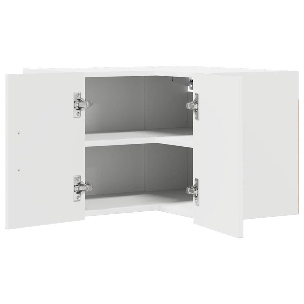 vidaXL Wand-Eckschrank LUCCA Hochglanz Weiß 57 x 57 x 40 cm