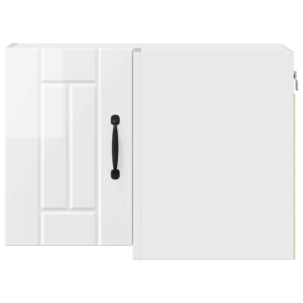 vidaXL Wand-Eckschrank LUCCA Hochglanz Weiß 57 x 57 x 40 cm