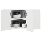 vidaXL Wand-Eckschrank LUCCA Hochglanz Weiß 57 x 57 x 40 cm