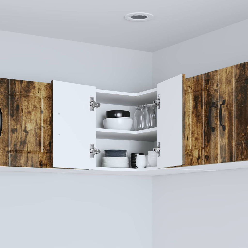 vidaXL Wand-Eckschrank LUCCA Geräucherte Eiche 57 x 57 x 40 cm