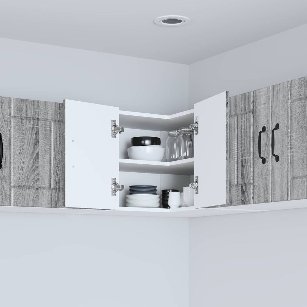 vidaXL Wand-Eckschrank LUCCA Graues Sonoma 57 x 57 x 40 cm
