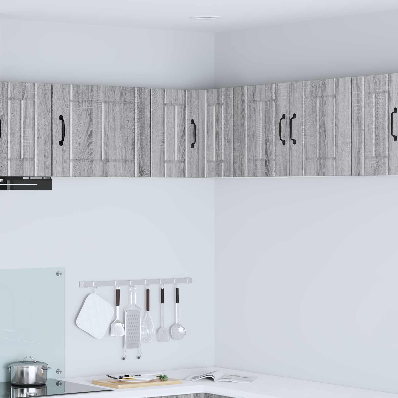 vidaXL Wand-Eckschrank LUCCA Graues Sonoma 57 x 57 x 40 cm