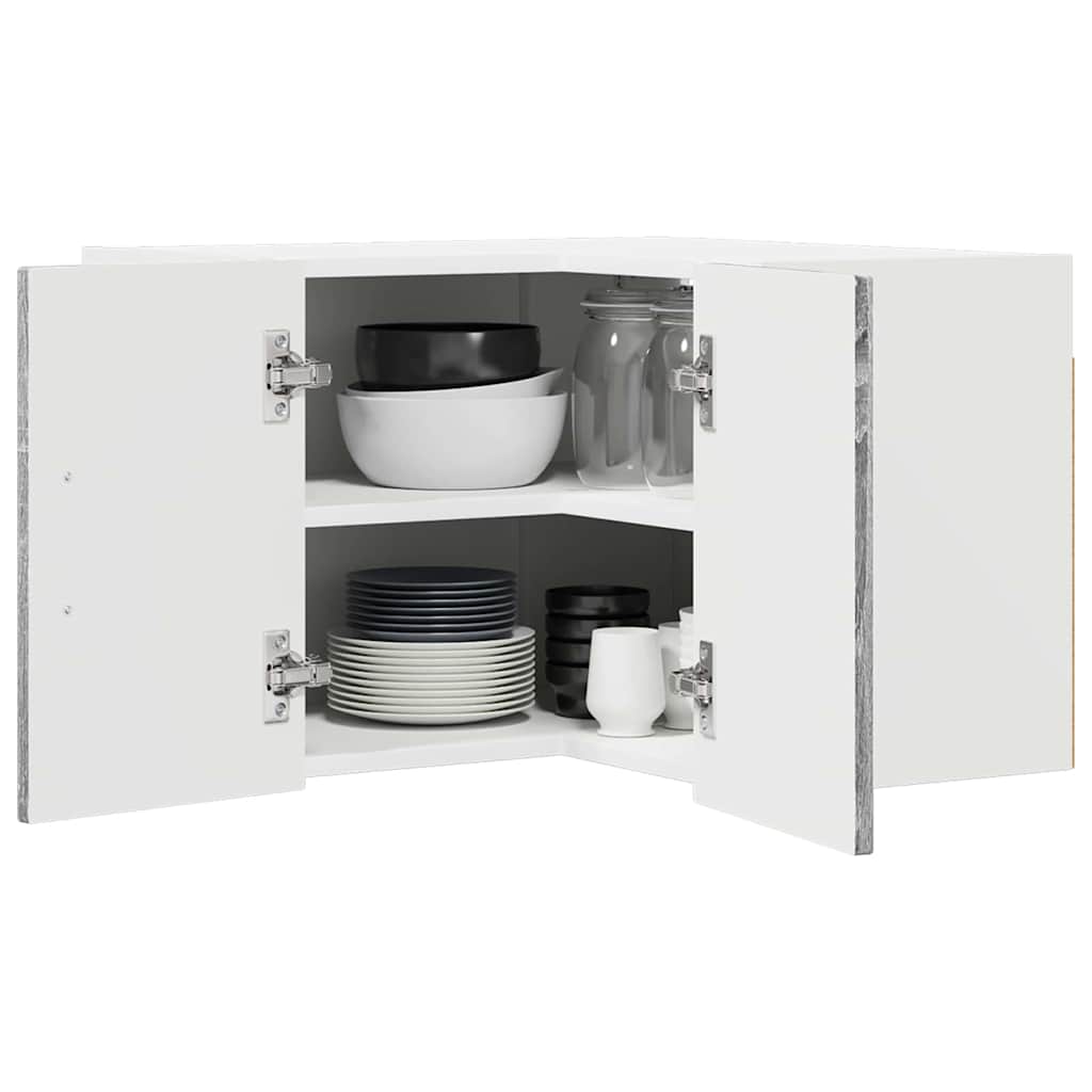 vidaXL Wand-Eckschrank LUCCA Graues Sonoma 57 x 57 x 40 cm