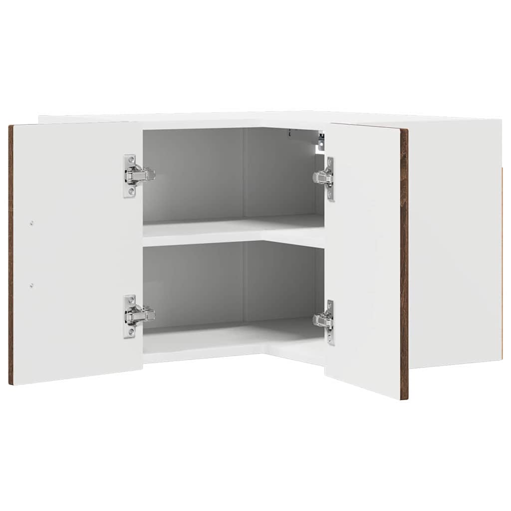 vidaXL Wand-Eckschrank LUCCA Brauneiche 57 x 57 x 40 cm Holzwerkstoff