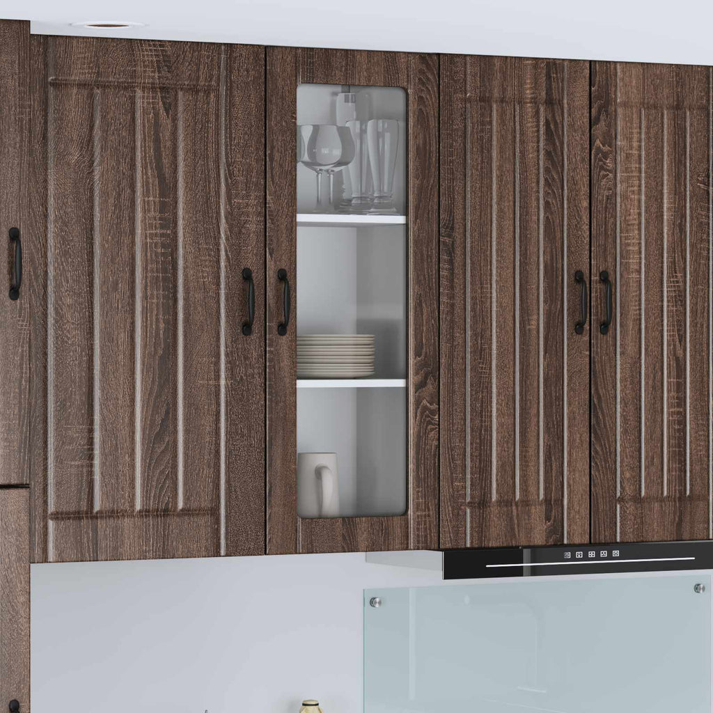vidaXL Wandglas-Schrank LUCCA Brauneiche 40 x 31 x 100 cm