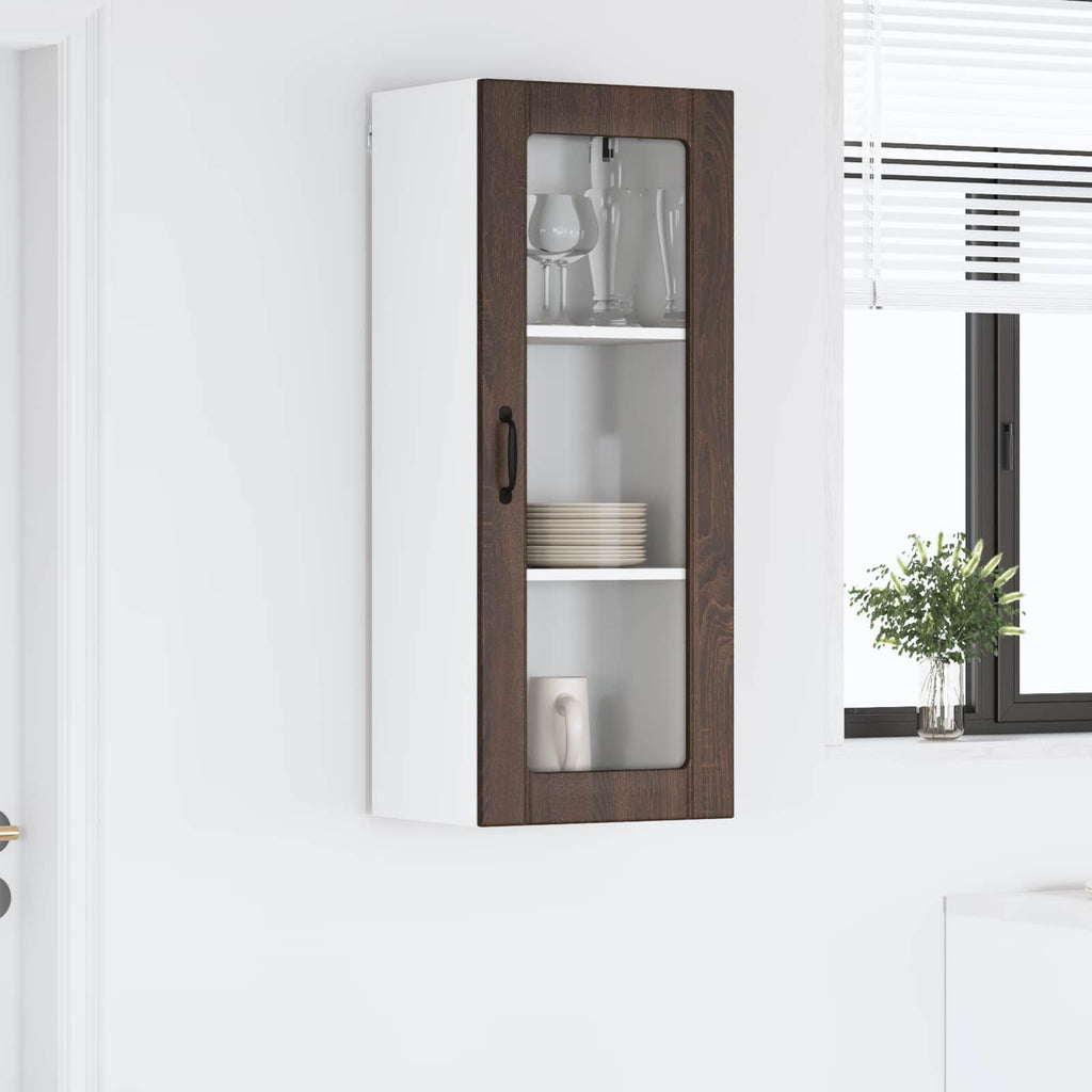 vidaXL Wandglas-Schrank LUCCA Brauneiche 40 x 31 x 100 cm