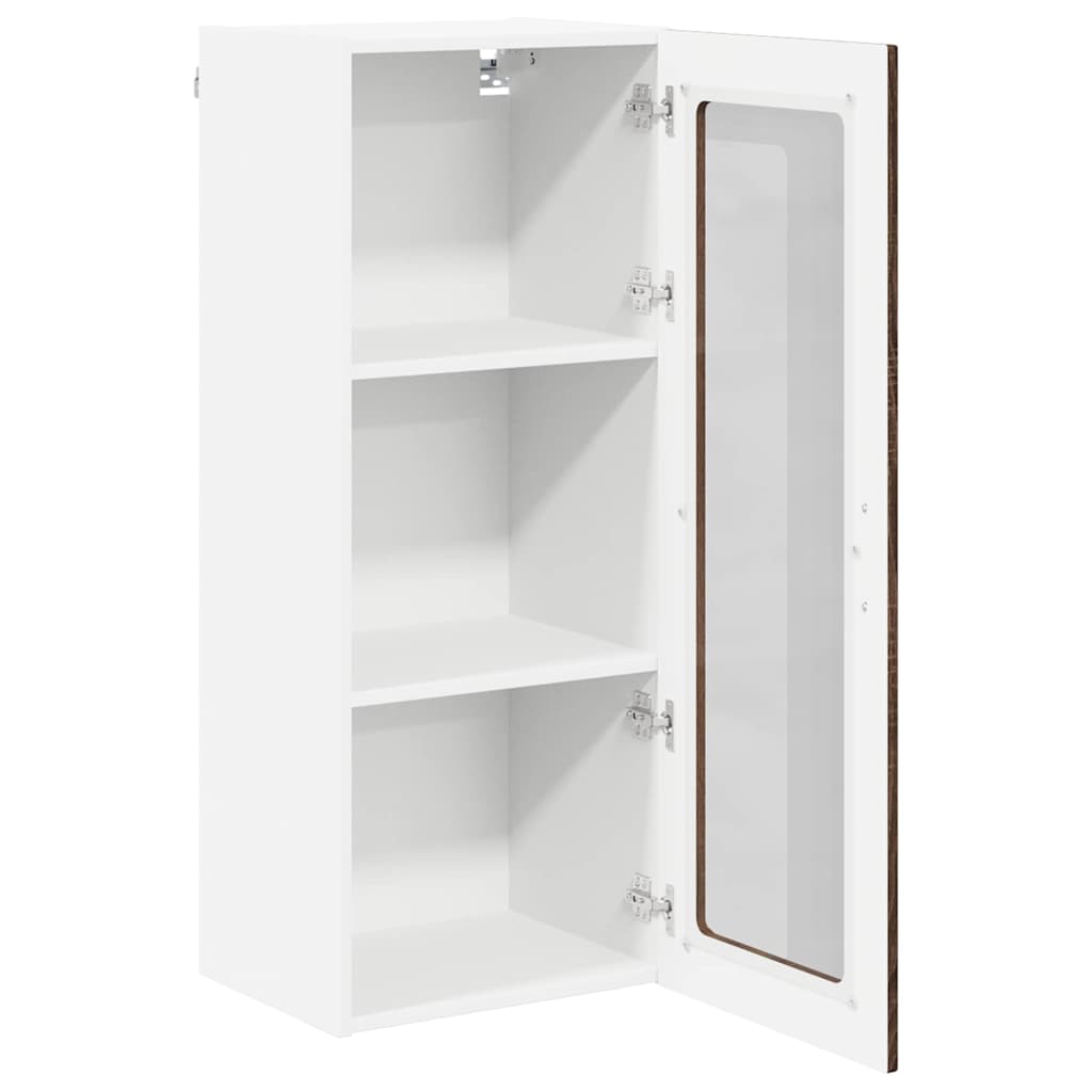 vidaXL Wandglas-Schrank LUCCA Brauneiche 40 x 31 x 100 cm