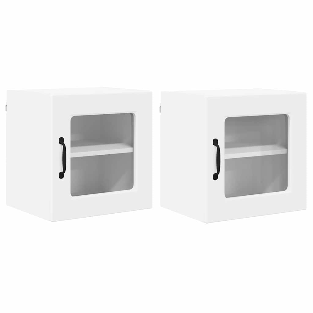 vidaXL Wandglas-Schrank PORTO 2 pcs Weiß 40 x 31 x 40 cm Holzwerkstoff