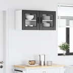 vidaXL Wandglas-Schrank PORTO 2 pcs Schwarz 40 x 31 x 40 cm