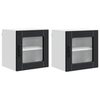 vidaXL Wandglas-Schrank PORTO 2 pcs Schwarz 40 x 31 x 40 cm