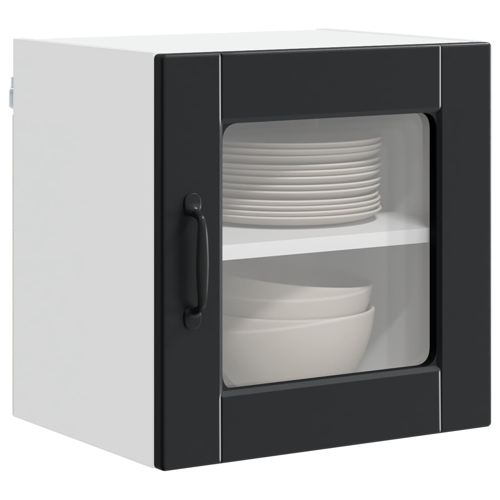 vidaXL Wandglas-Schrank PORTO 2 pcs Schwarz 40 x 31 x 40 cm