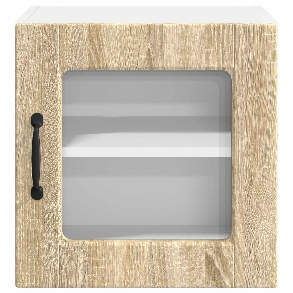 vidaXL Wandglas-Schrank PORTO Sonoma-Eiche 40 x 31 x 40 cm