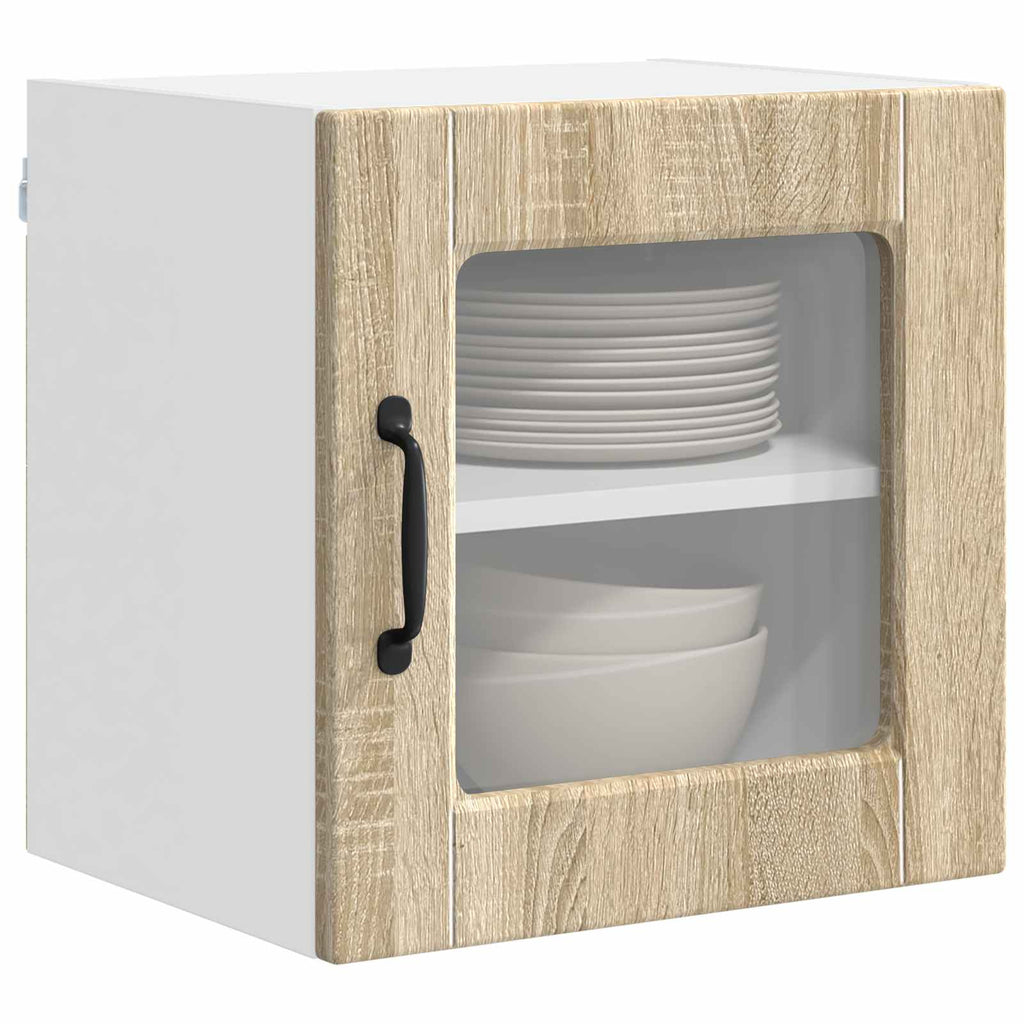 vidaXL Wandglas-Schrank PORTO Sonoma-Eiche 40 x 31 x 40 cm