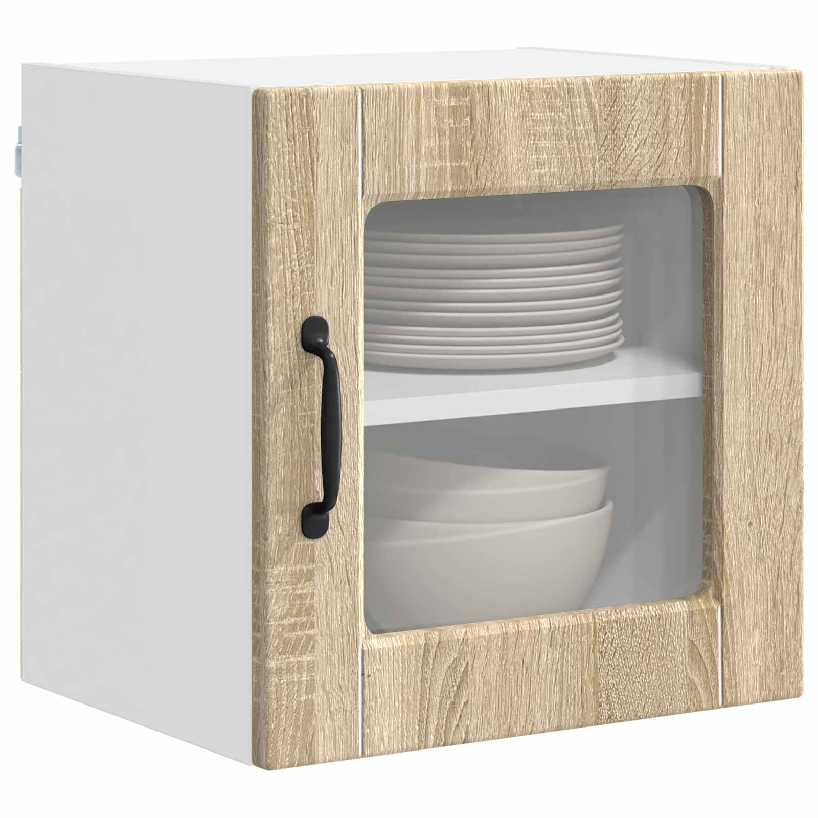vidaXL Wandglas-Schrank PORTO Sonoma-Eiche 40 x 31 x 40 cm