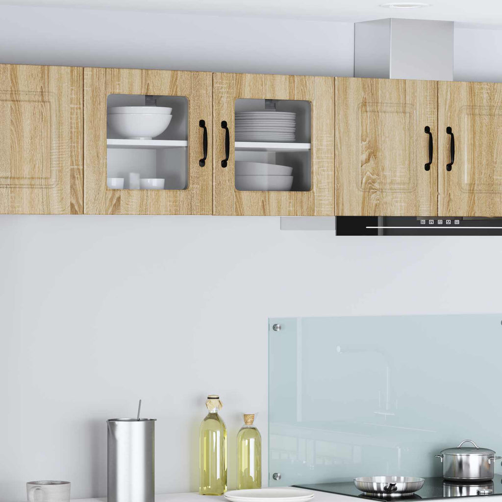 vidaXL Wandglas-Schrank PORTO 2 pcs Sonoma-Eiche 40 x 31 x 40 cm