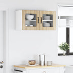 vidaXL Wandglas-Schrank PORTO 2 pcs Sonoma-Eiche 40 x 31 x 40 cm