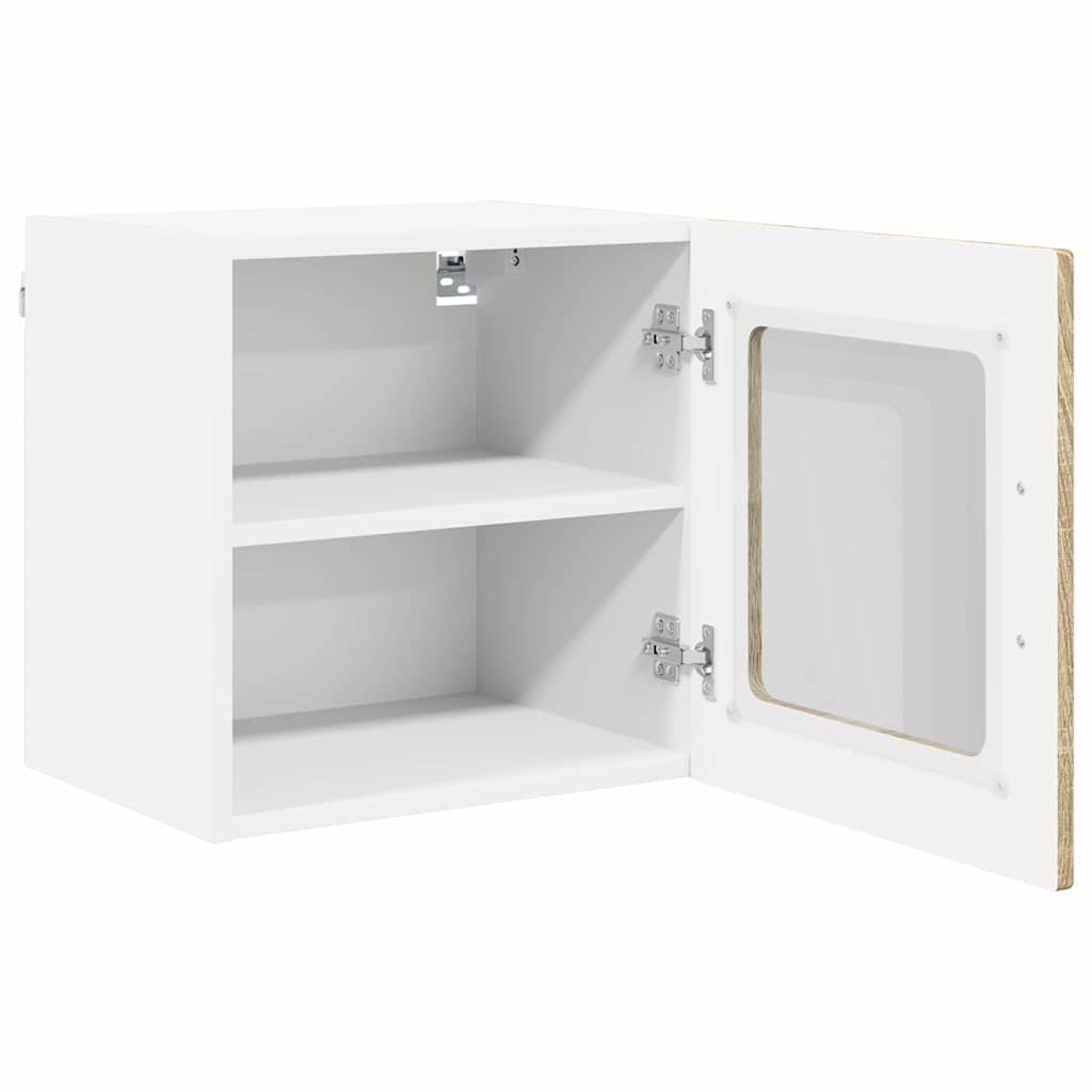 vidaXL Wandglas-Schrank PORTO 2 pcs Sonoma-Eiche 40 x 31 x 40 cm