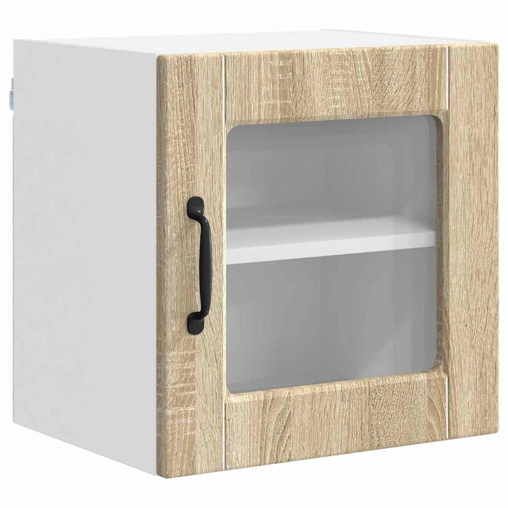 vidaXL Wandglas-Schrank PORTO 2 pcs Sonoma-Eiche 40 x 31 x 40 cm