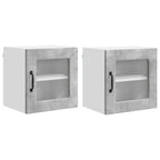 vidaXL Wandglas-Schrank PORTO 2 pcs Beton Grau 40 x 31 x 40 cm