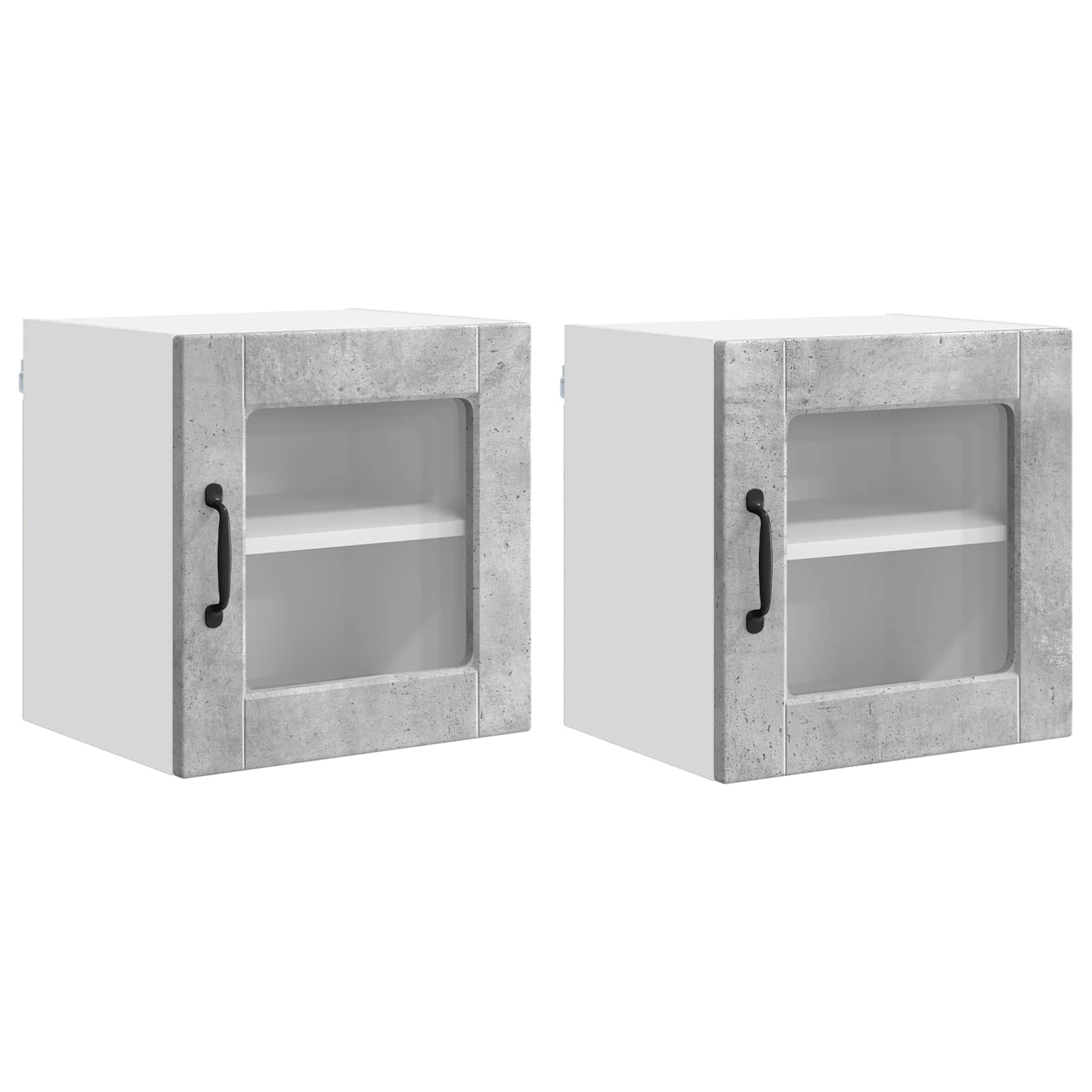 vidaXL Wandglas-Schrank PORTO 2 pcs Beton Grau 40 x 31 x 40 cm