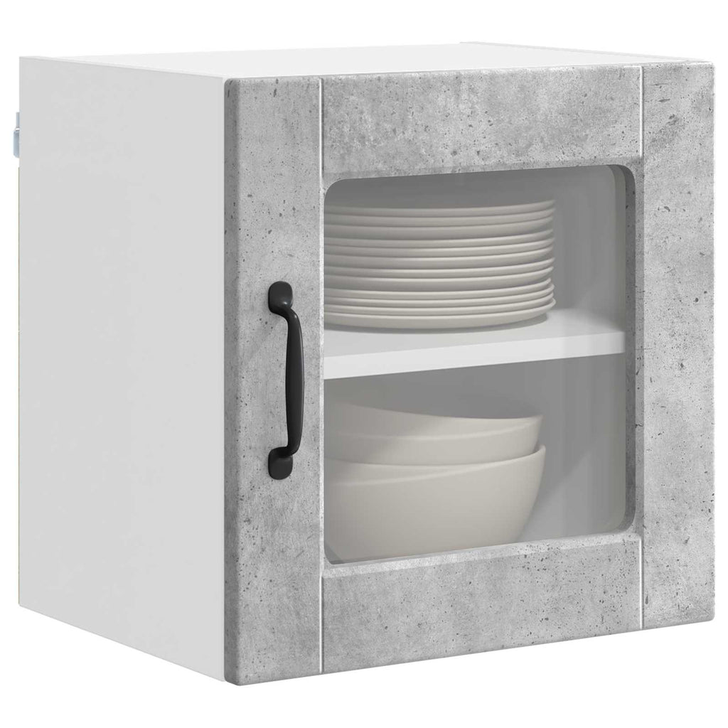 vidaXL Wandglas-Schrank PORTO 2 pcs Beton Grau 40 x 31 x 40 cm