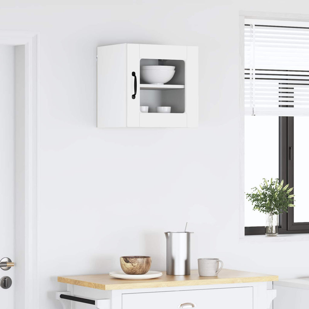 vidaXL Wandglas-Schrank PORTO Hochglanz Weiß 40 x 31 x 40 cm