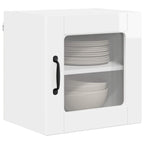 vidaXL Wandglas-Schrank PORTO Hochglanz Weiß 40 x 31 x 40 cm