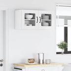 vidaXL Wandglas-Schrank PORTO 2 pcs Hochglanz Weiß 40 x 31 x 40 cm