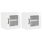 vidaXL Wandglas-Schrank PORTO 2 pcs Hochglanz Weiß 40 x 31 x 40 cm