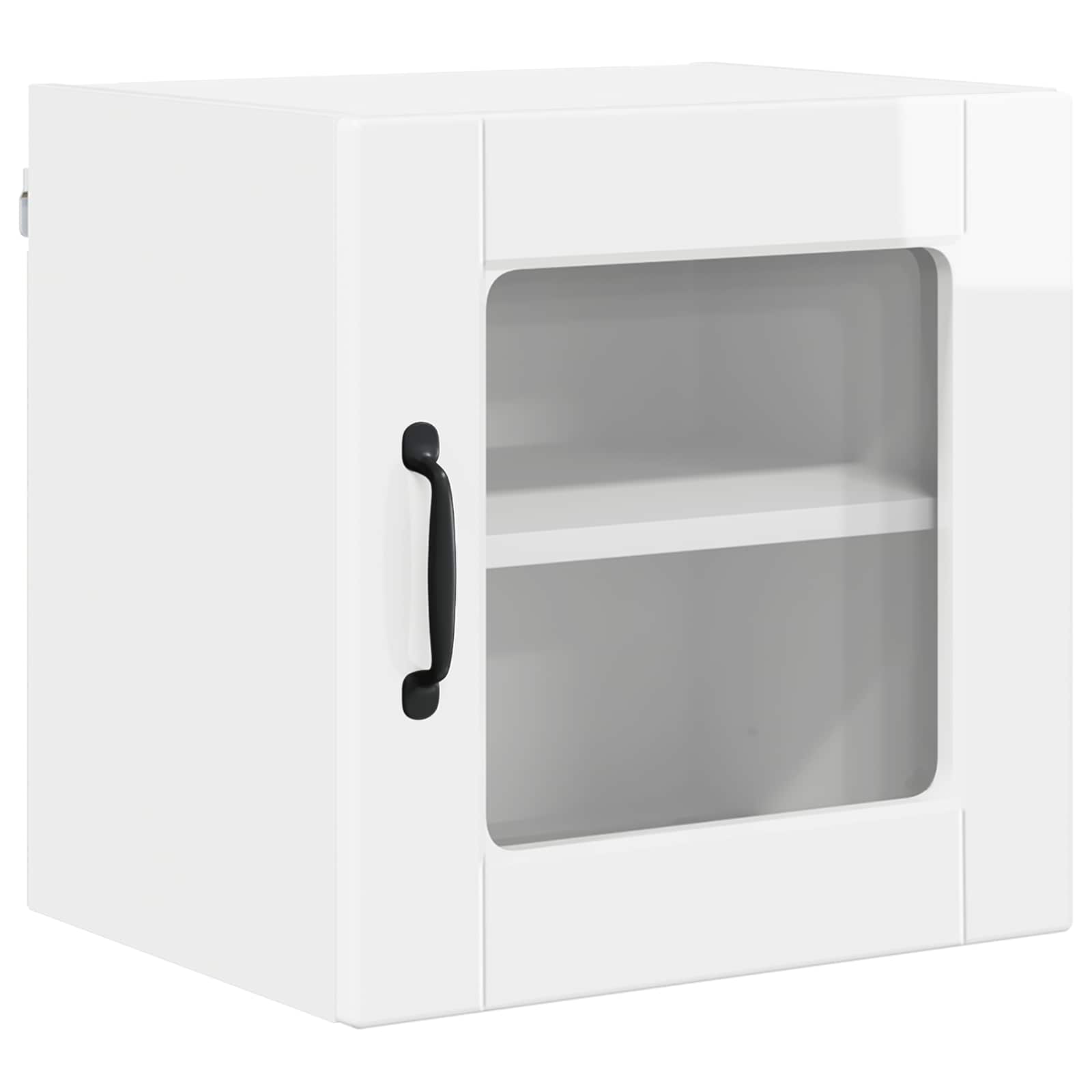 vidaXL Wandglas-Schrank PORTO 2 pcs Hochglanz Weiß 40 x 31 x 40 cm