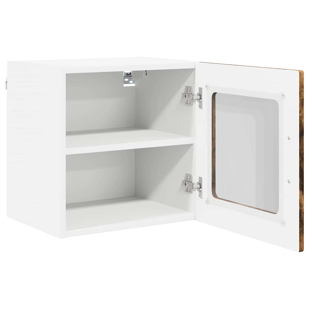 vidaXL Wandglas-Schrank PORTO Geräucherte Eiche 40 x 31 x 40 cm