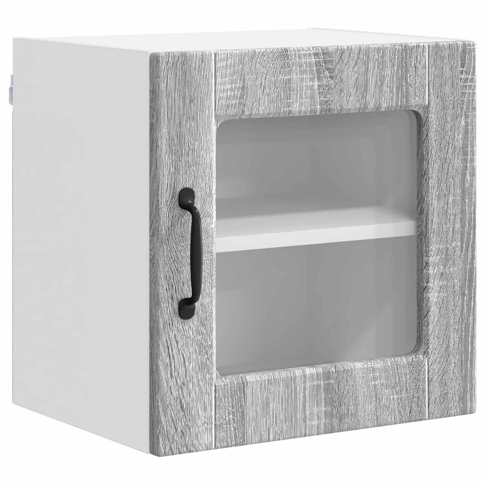 vidaXL Wandglas-Schrank PORTO Graues Sonoma 40 x 31 x 40 cm
