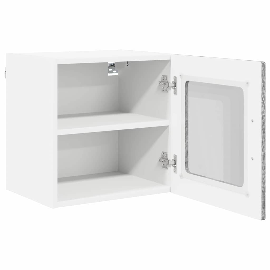 vidaXL Wandglas-Schrank PORTO Graues Sonoma 40 x 31 x 40 cm