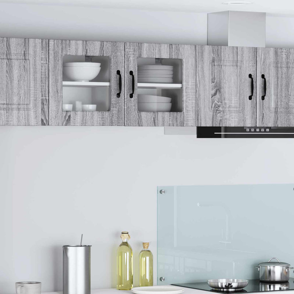 vidaXL Wandglasschrank PORTO 2 pcs Graues Sonoma 40 x 31 x 40 cm