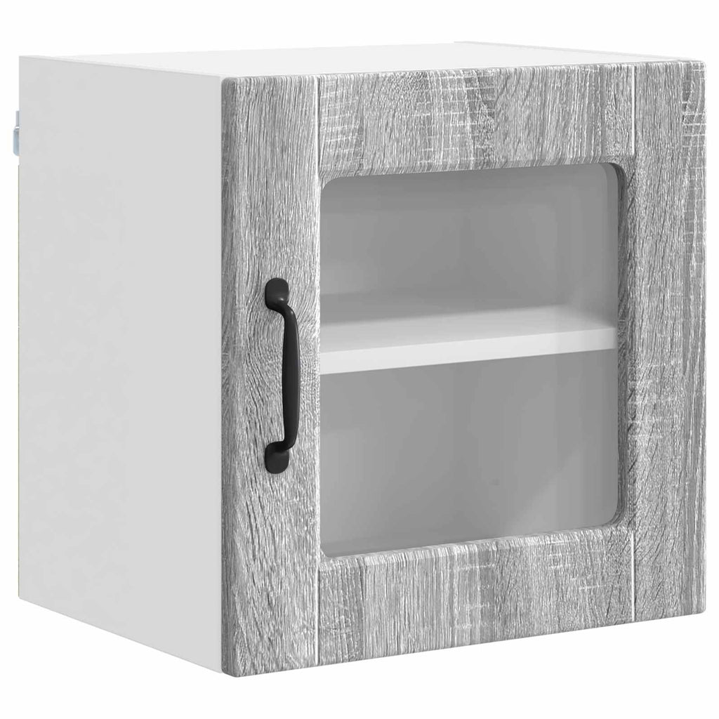 vidaXL Wandglasschrank PORTO 2 pcs Graues Sonoma 40 x 31 x 40 cm