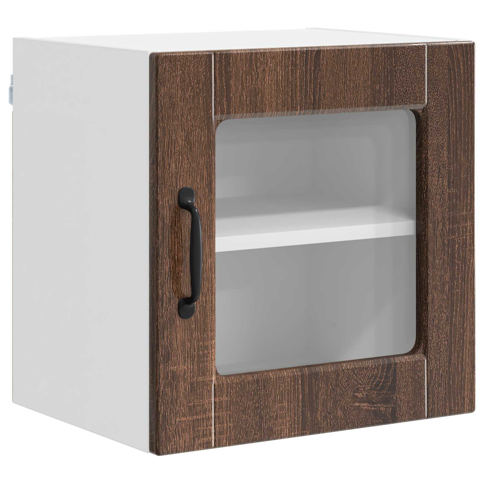 vidaXL Wandglas-Schrank PORTO Braun Eichen-Optik 40 x 31 x 40 cm